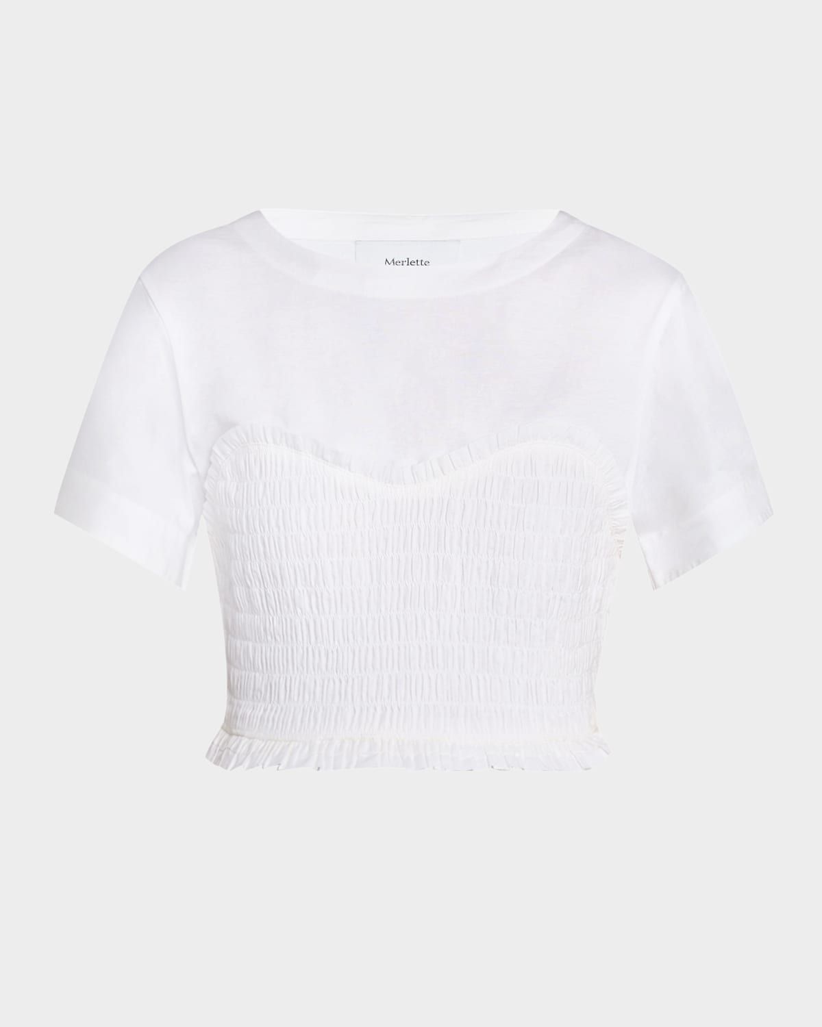 Shel Smocked Ruffle Cotton Top