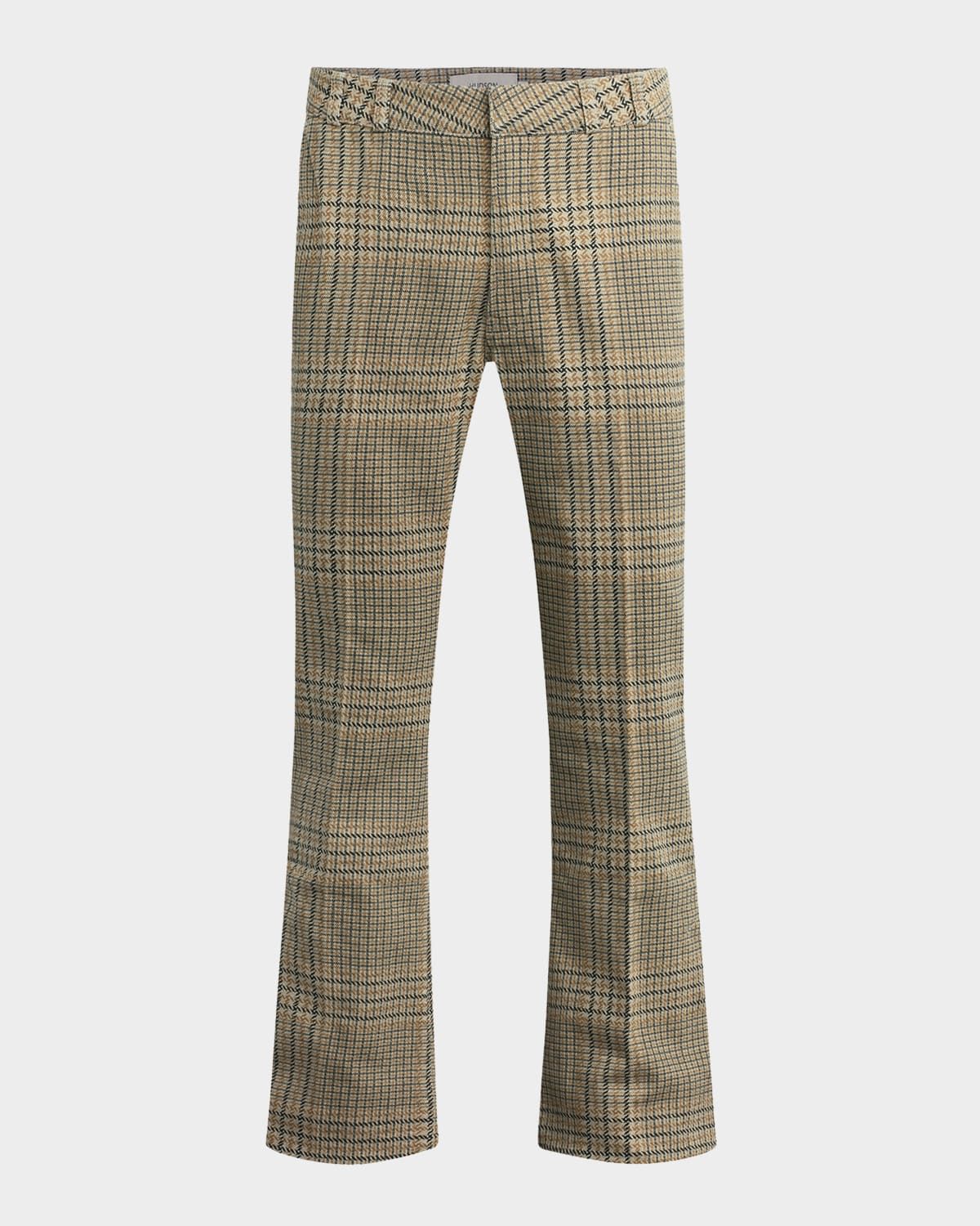 Men & apos;s Walker Cotton Check Flare-Leg Trousers