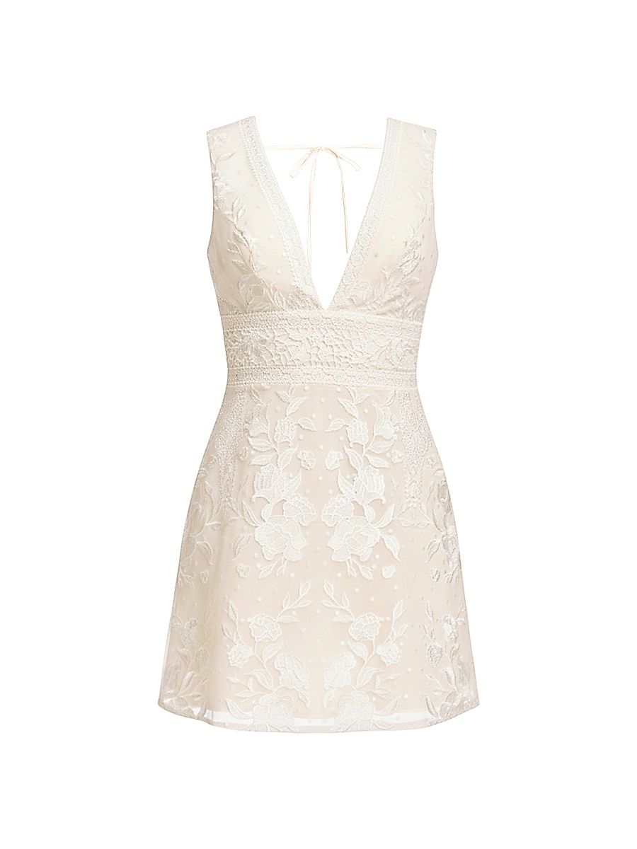 Women's Astrid Floral Minidress - Off White - Size XXL