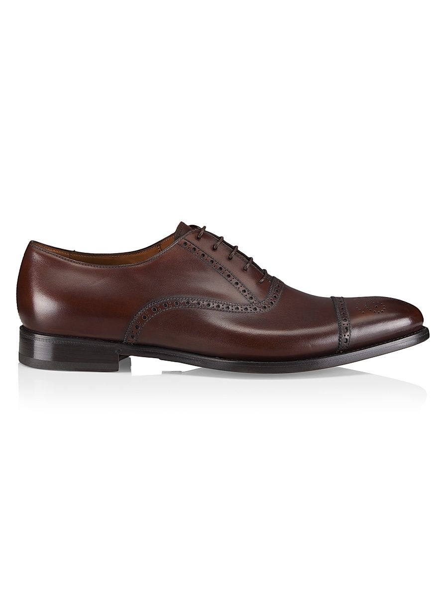 Men's Denver Lace-Up Leather Loaferss - Dark Brown - Size 8