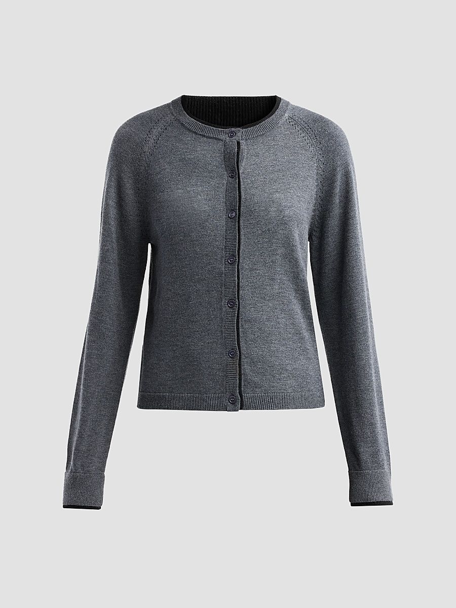 Women's Anna Crewneck Cardigan - Twilight Combo - Size Large