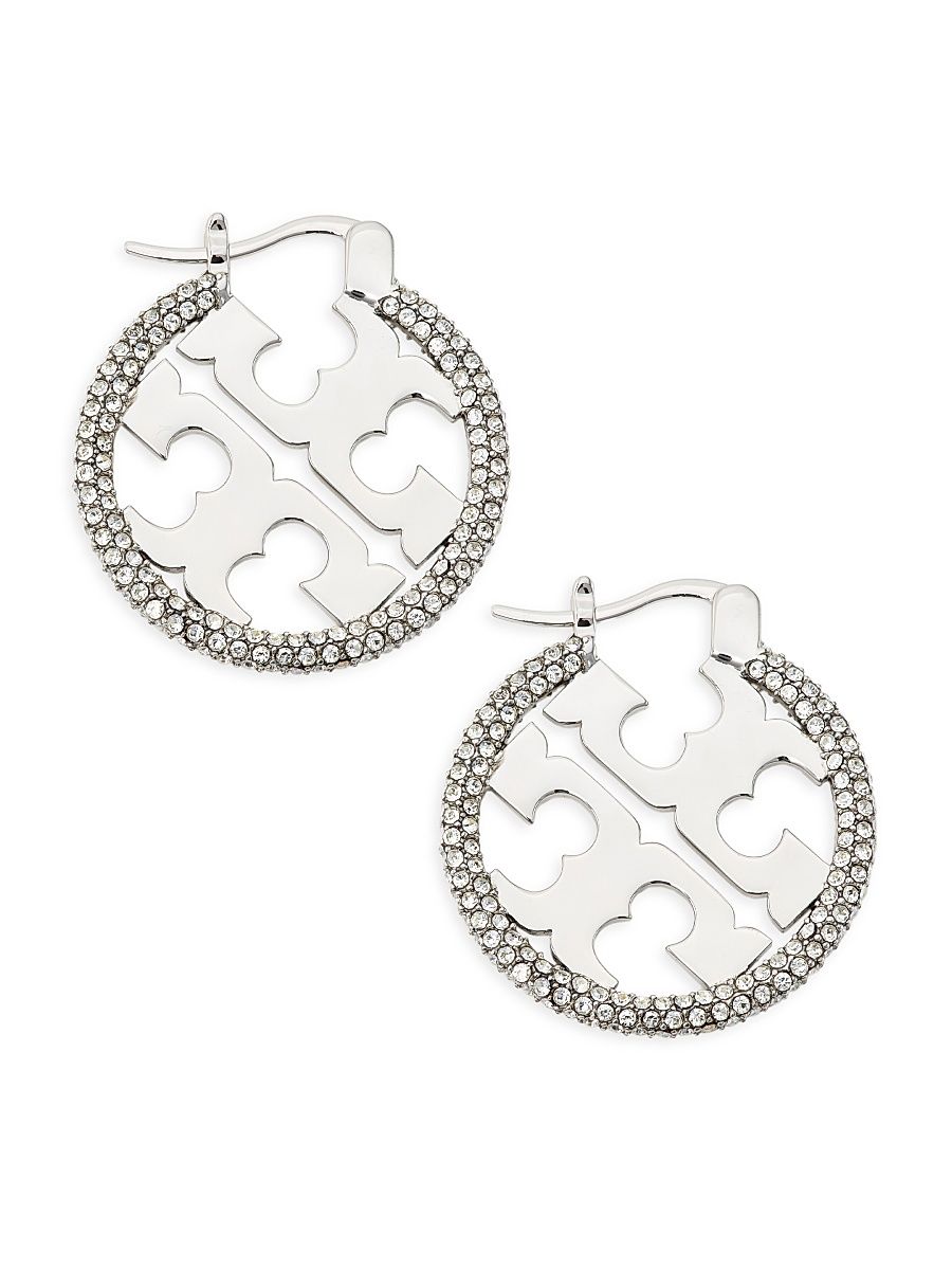 Women's Miller Silvertone & Crystal Hoop Earrings - Silver