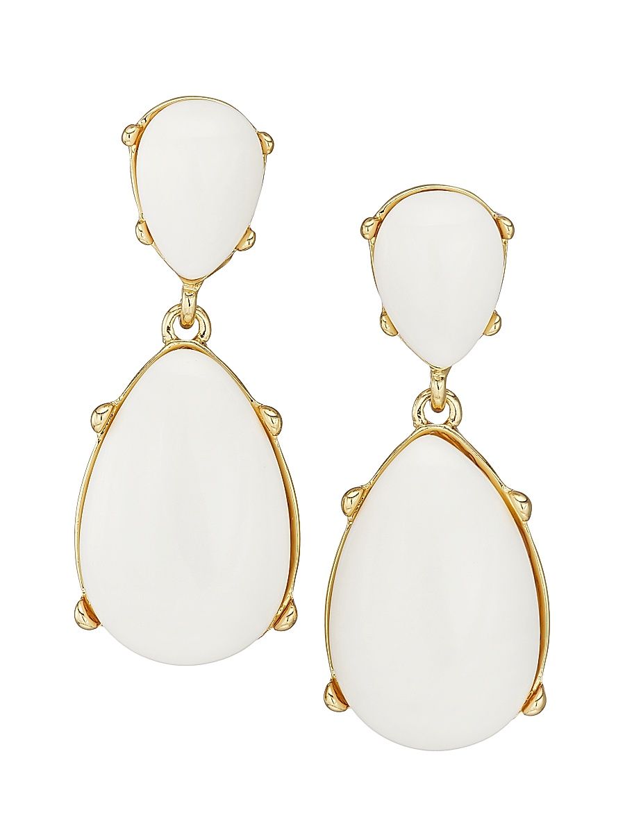 Women's Goldtone & Resin Drop Earrings - White