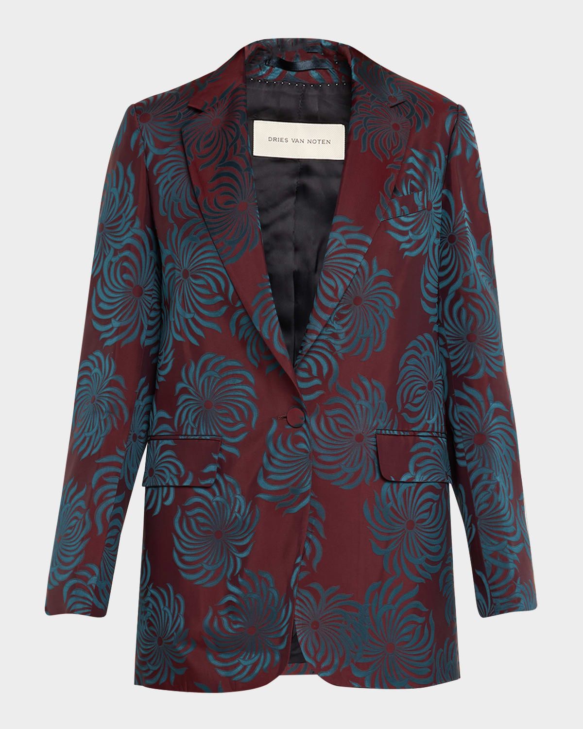 Floral Double-Dye Jacquard Blazer