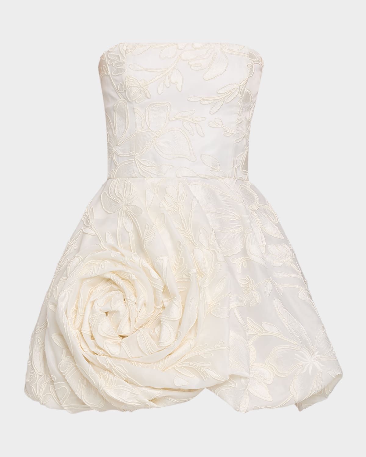 Strapless Rosette Bubble Mini Dress