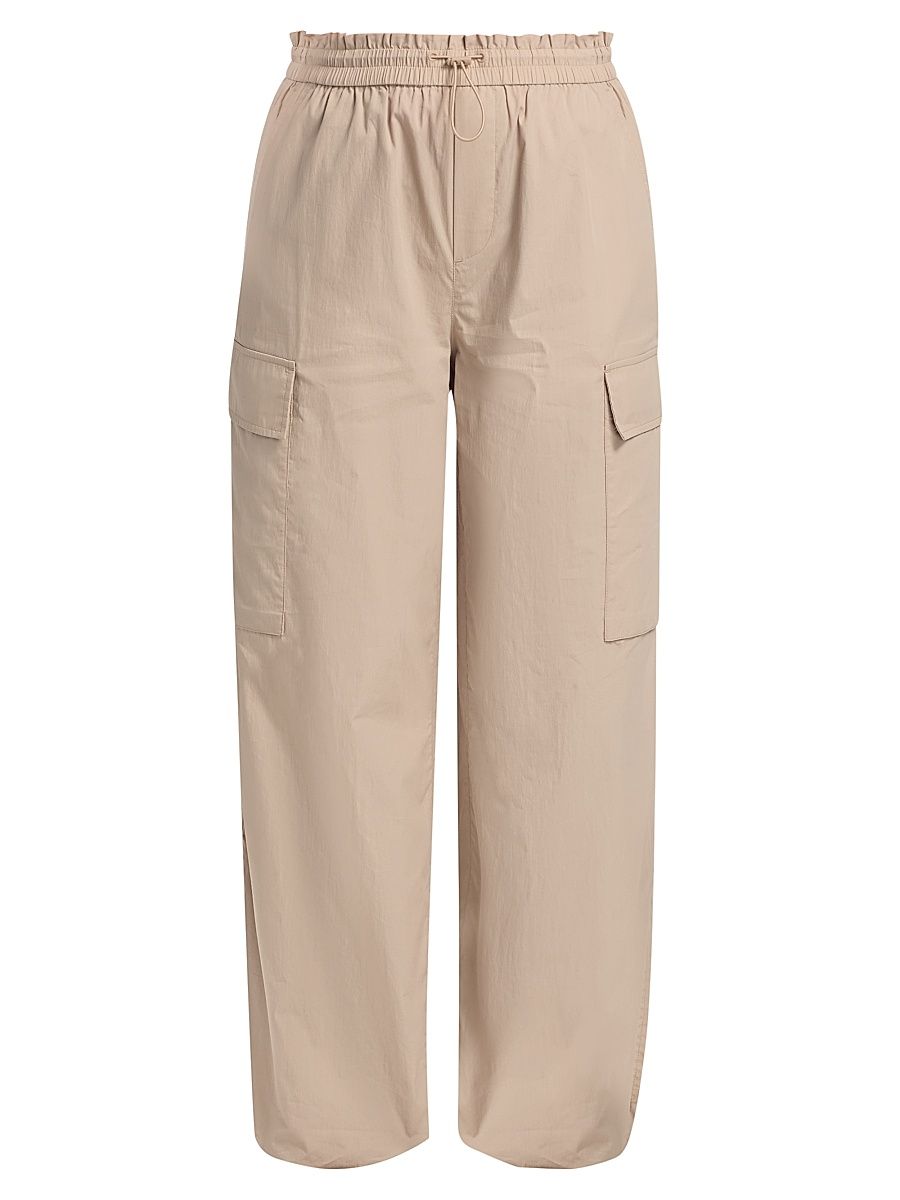 Women's Victoria Drawcord Cotton-Blend Cargo Pants - Taupe - Size Small