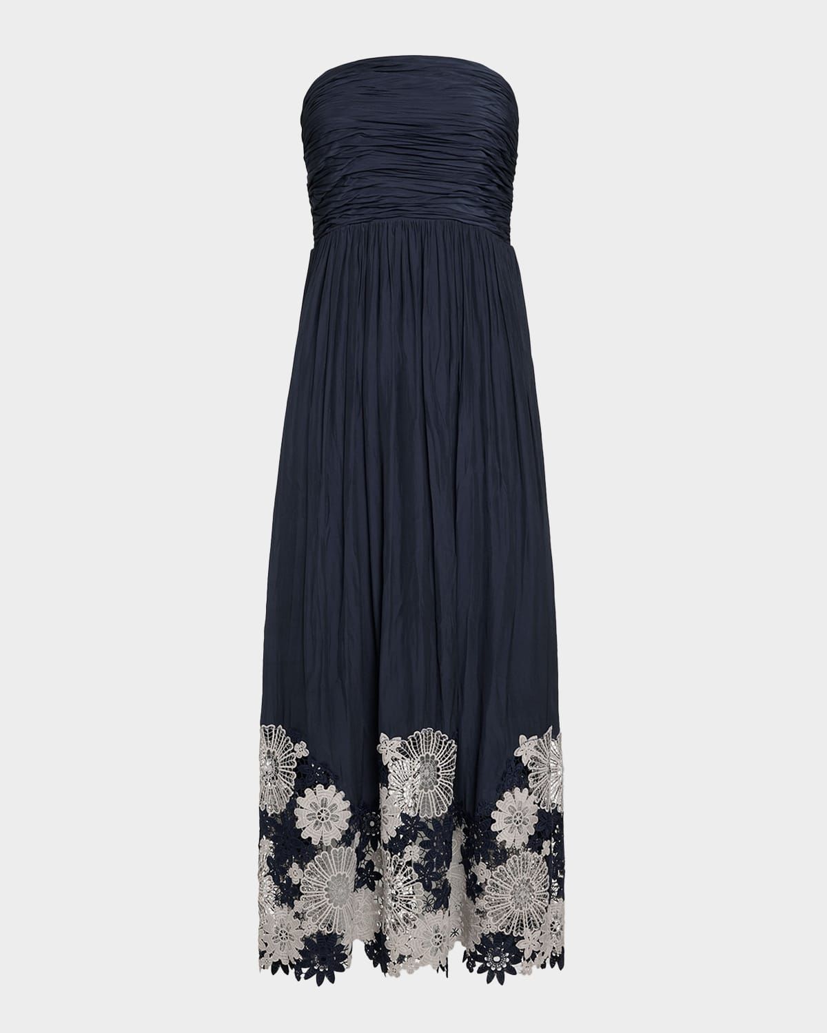 Milani Embroidered Strapless Maxi Dress