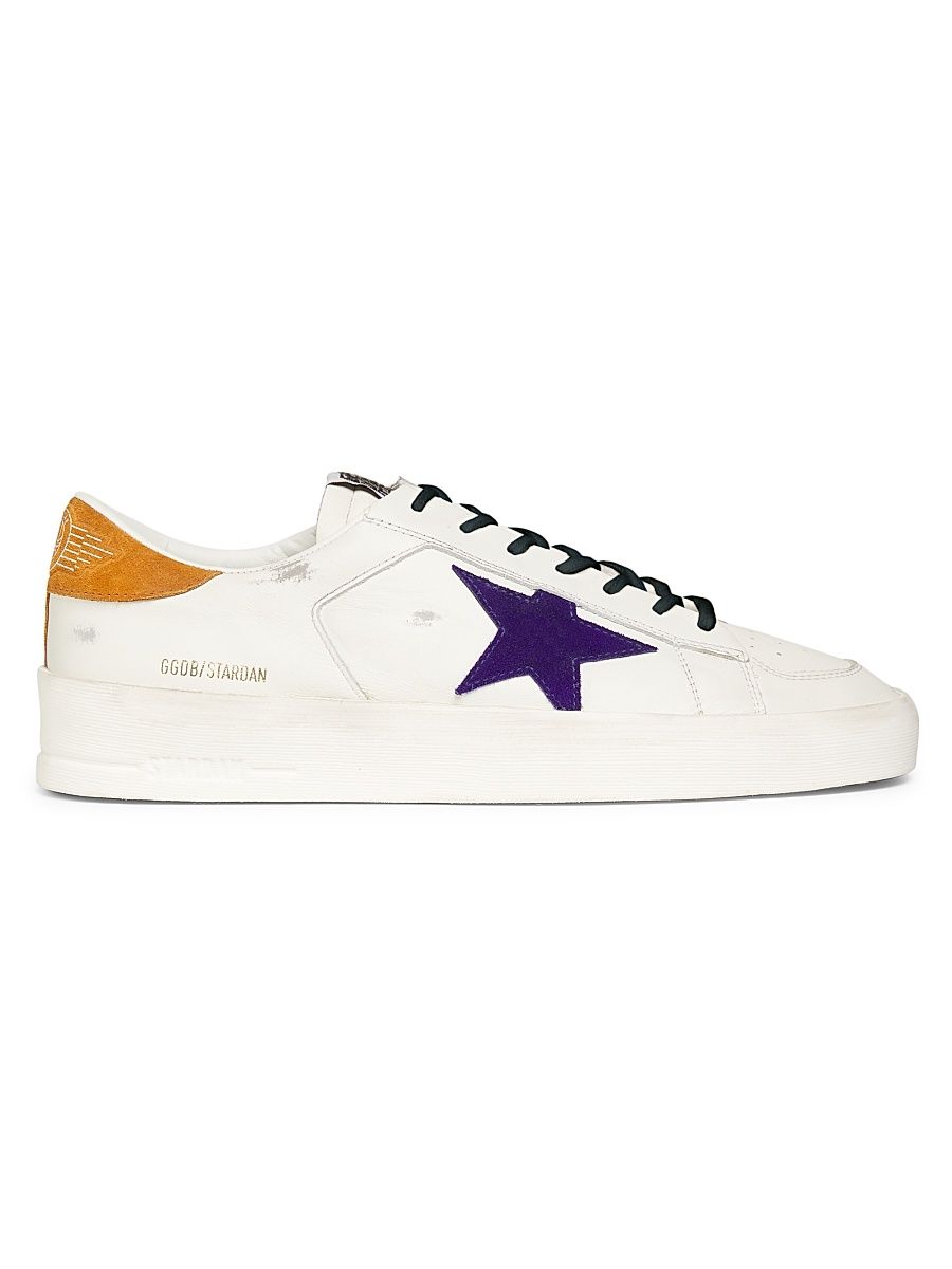 Men's Stardan Leather & Suede Sneakers - White Blue Cathay Spice - Size 11