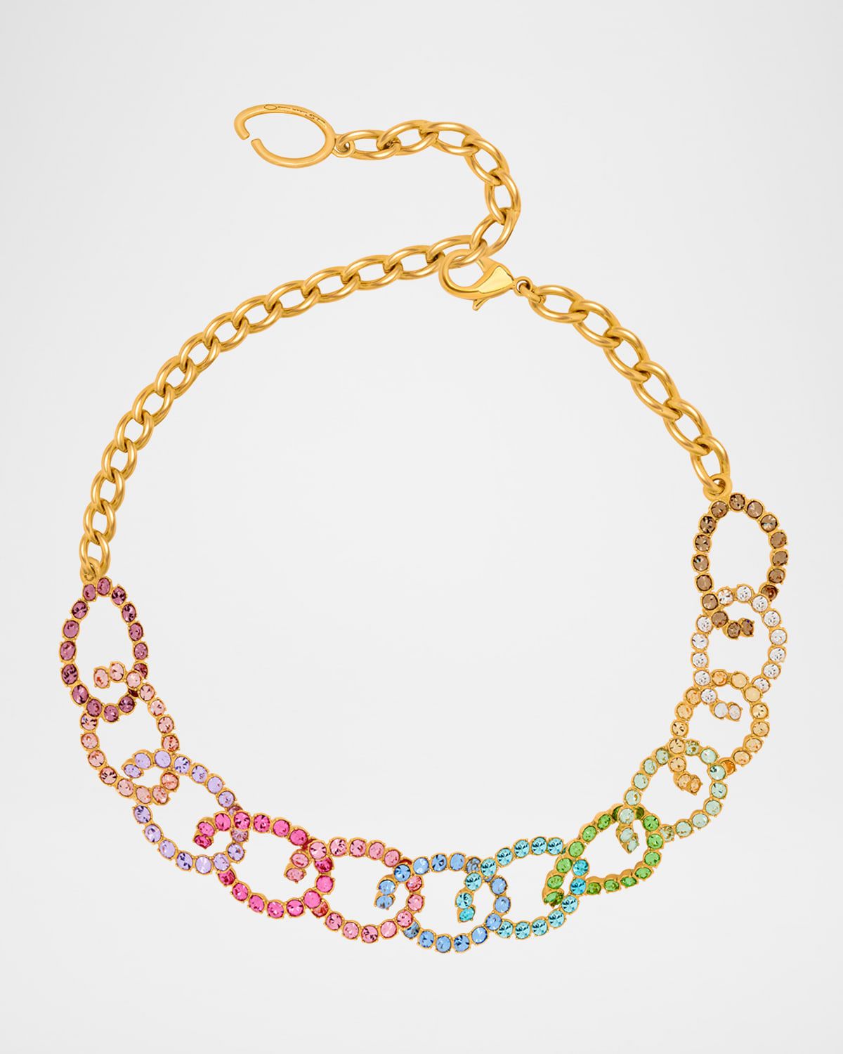 Rhinestone Chain Statement Necklace