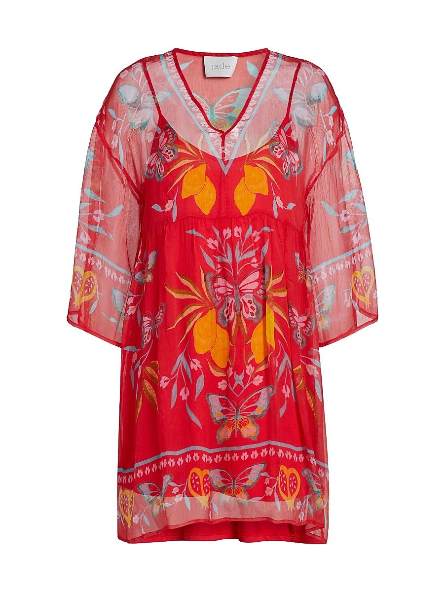 Women's Barbara Printed Silk Minidress - Ekaterina - Size XL