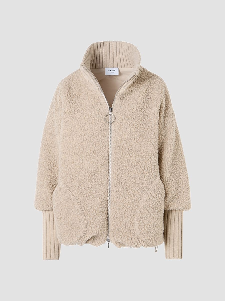 Women's Bouclé Fleece Relaxed-Fit Coat - Oat - Size 14