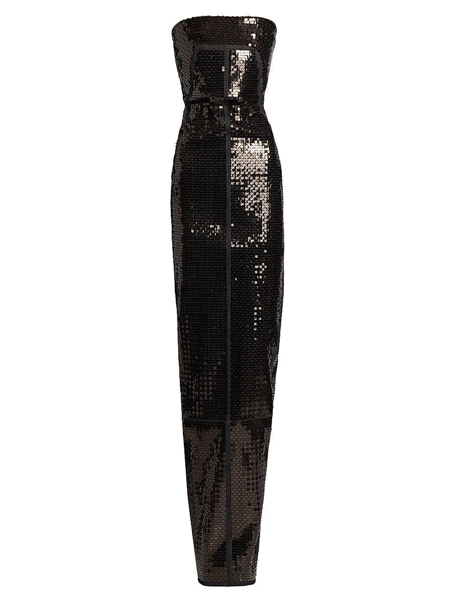 Women's Concordians Sequined Bustier Gown - Black Bronze - Size 8