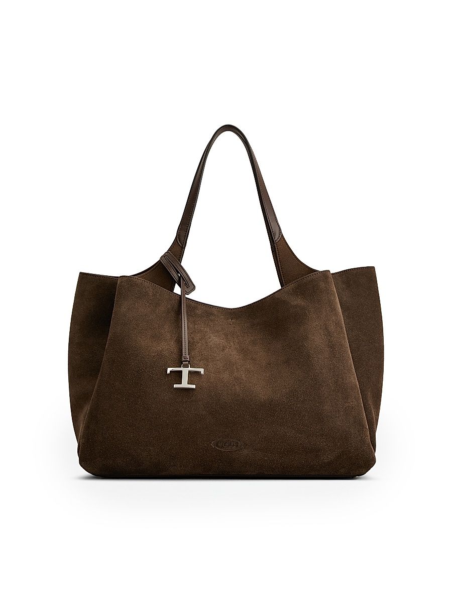 Women's Medium Suede Tote Bag - Marrone Africa