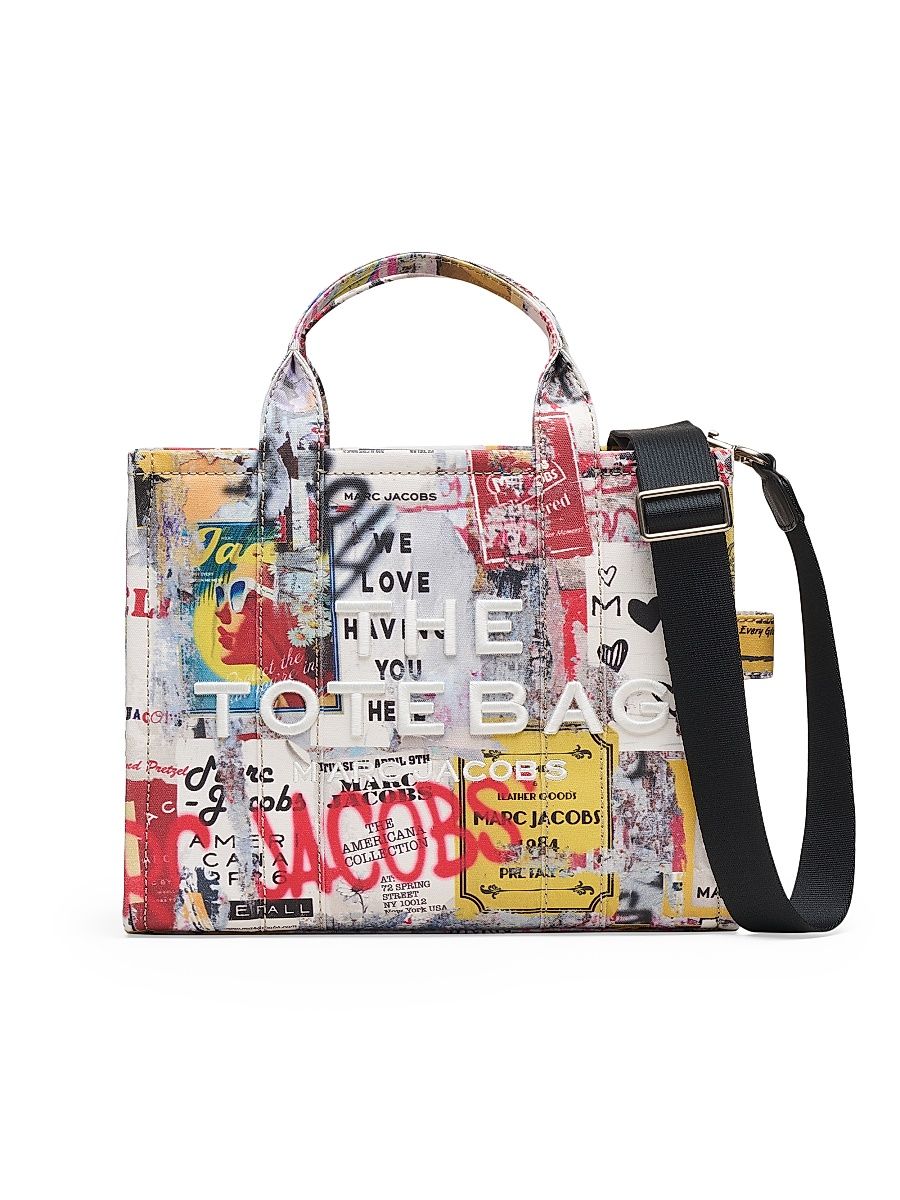 Women's The Pop Americana Canvas Medium Tote Bag - White Multi
