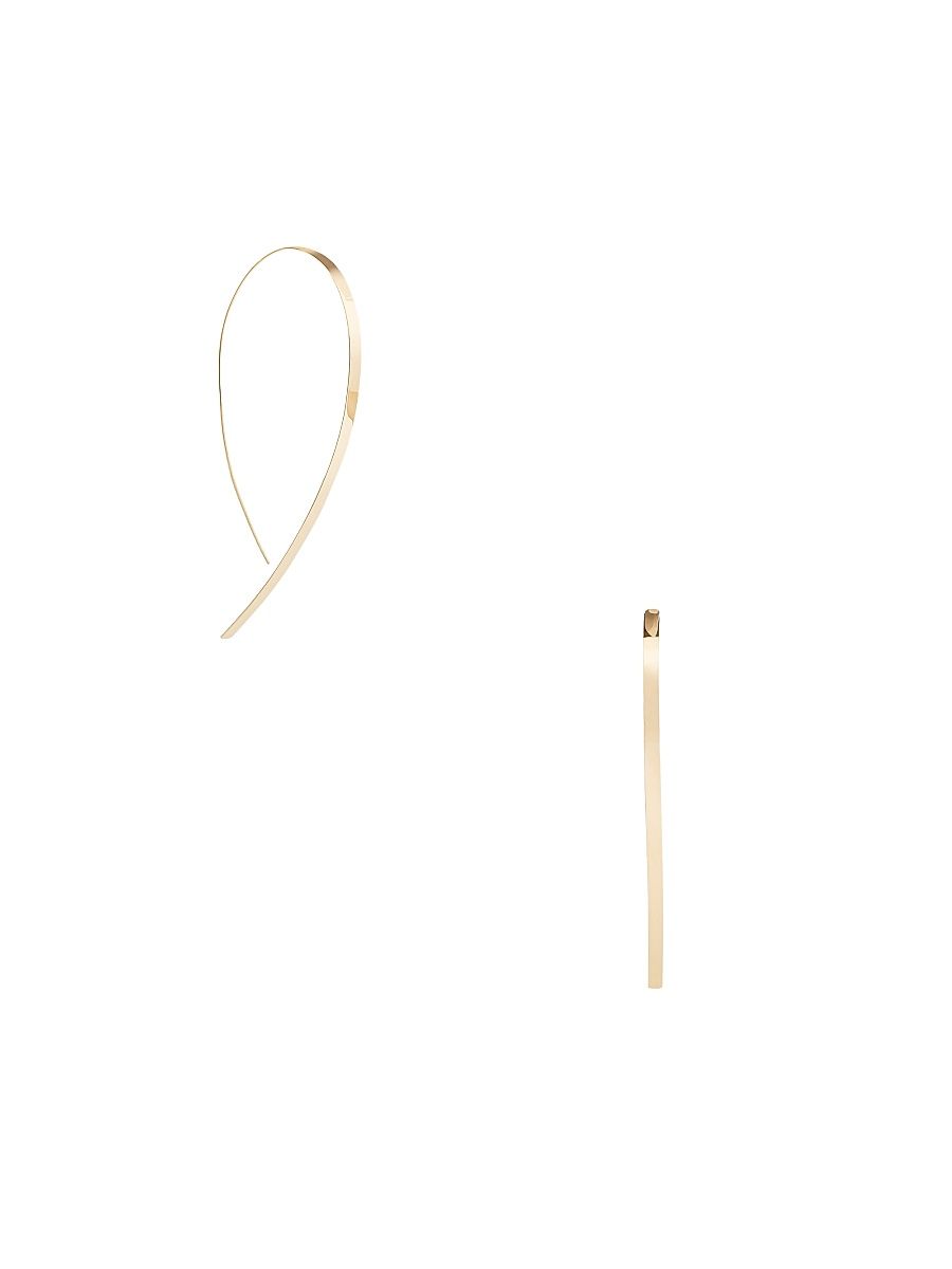 Women's 14K Yellow Gold Flat Hoop Earrings - Gold