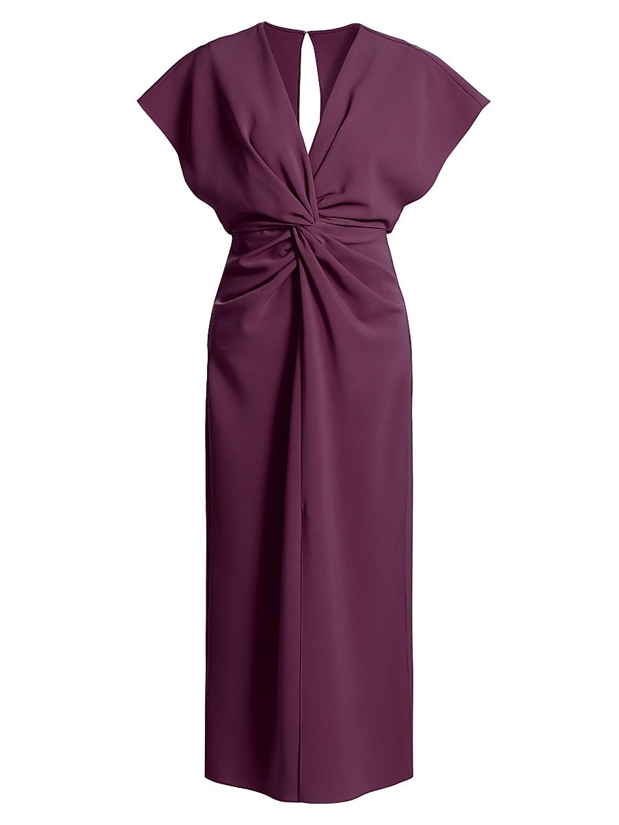 Women's Jackie Twist Front Midi-Dress - Plum - Size 0