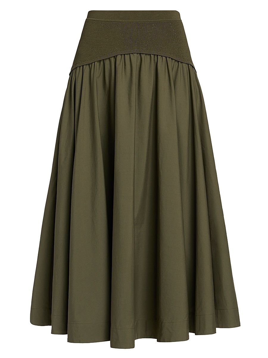 Women's Ovie Cotton Midi-Skirt - Fern - Size Large
