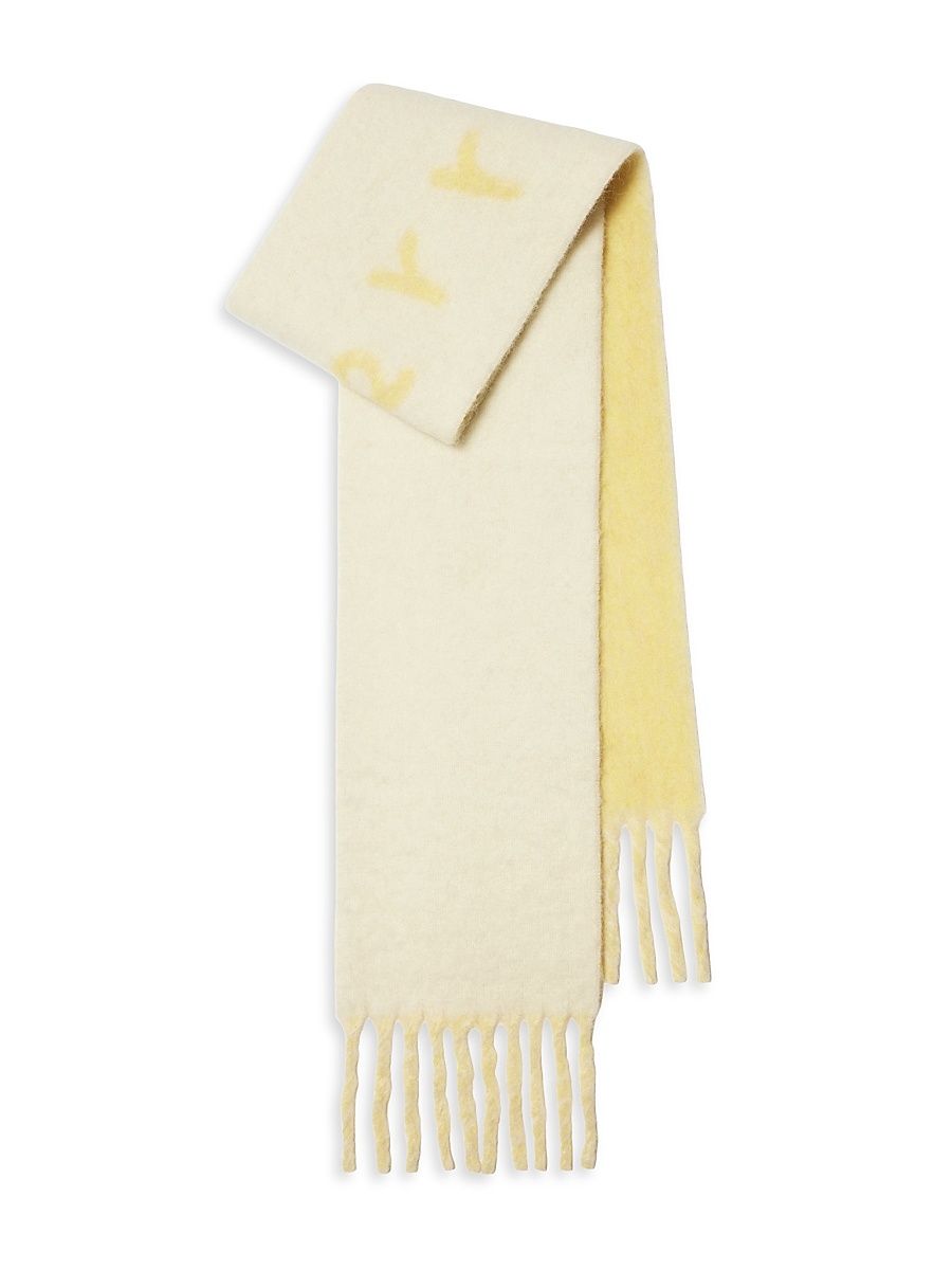 Women's Mu Logo Alpaca-Blend Jacquard Scarf - Acre