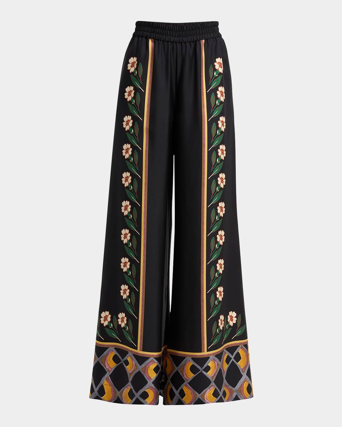 Daze-Print Wide-Leg Palazzo Pants