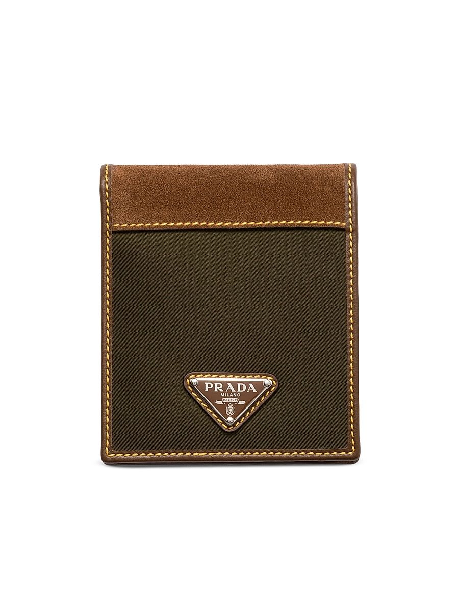 Men's Re-Nylon and Leather Wallet - Green