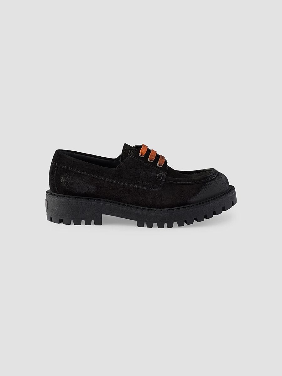 Men's Waxed Suede Lace-Up Shoes - Black - Size 9.5