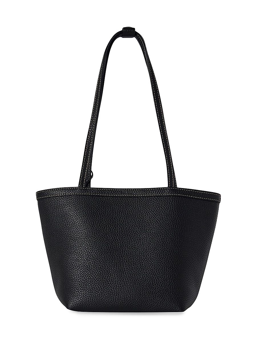 Women's Medium Park Leather Tote Bag - Black