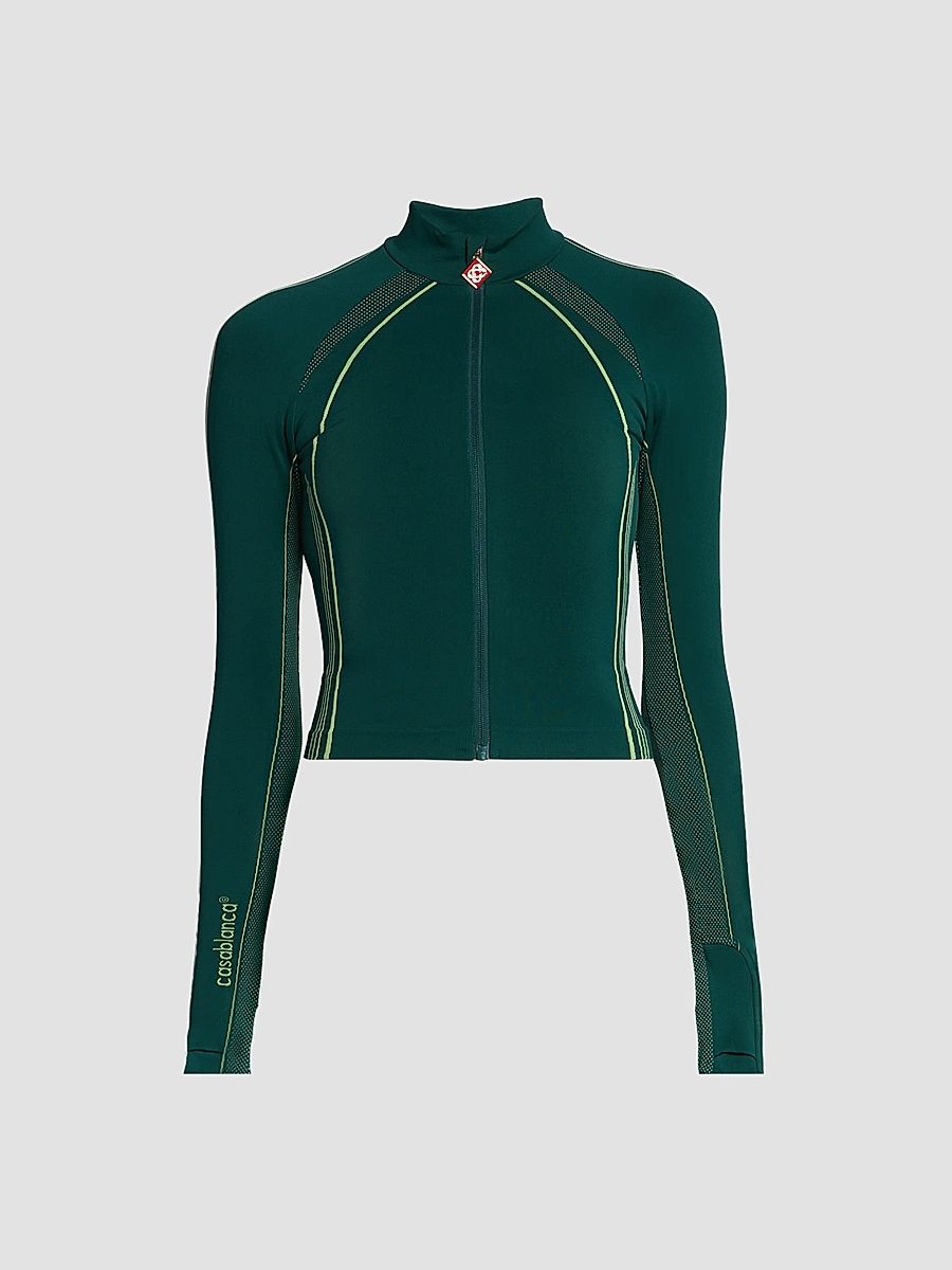 Women's Seamless Performance Zip Up Jacket - Green - Size Large