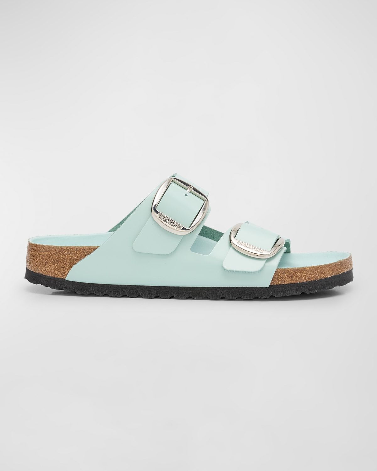 Arizona Leather Dual-Buckle Slide Sandals