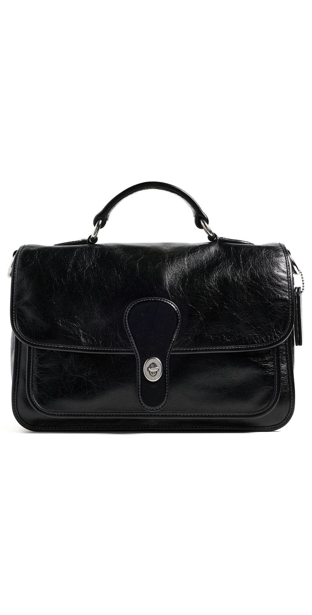 Coach Glazed Grain Leather Metropolitan Bag 31 Black One Size