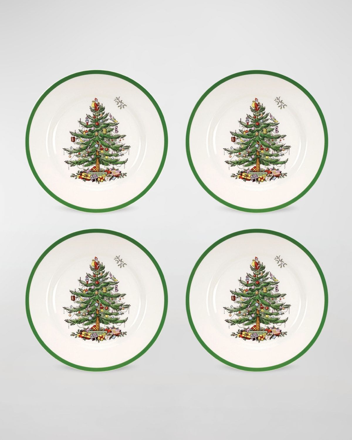 Christmas Tree Set of 4 Dinner Plates