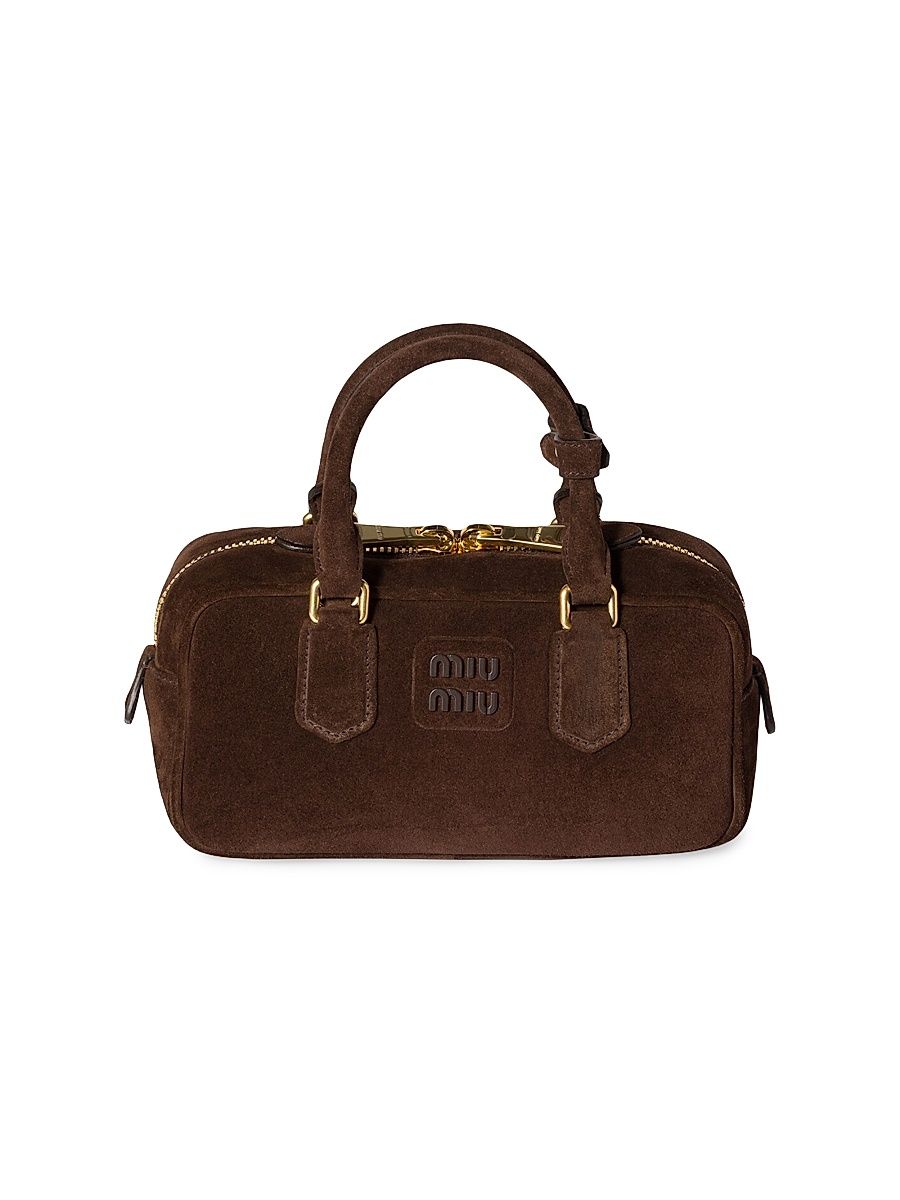 Women's Arcadie Padded Suede Top-Handle Bag - Brown