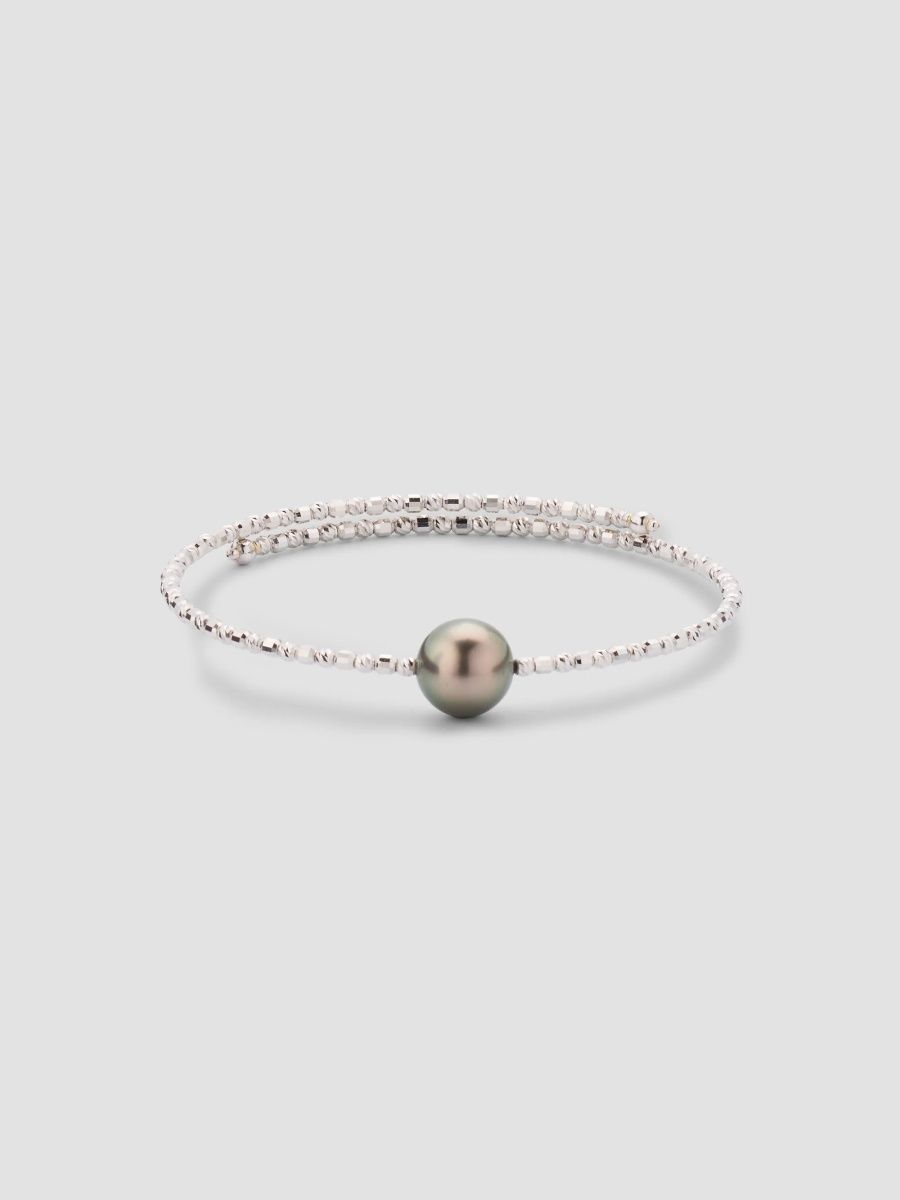 Women's 18K Gold & Tahitian South Sea Pearl Bracelet - White Gold