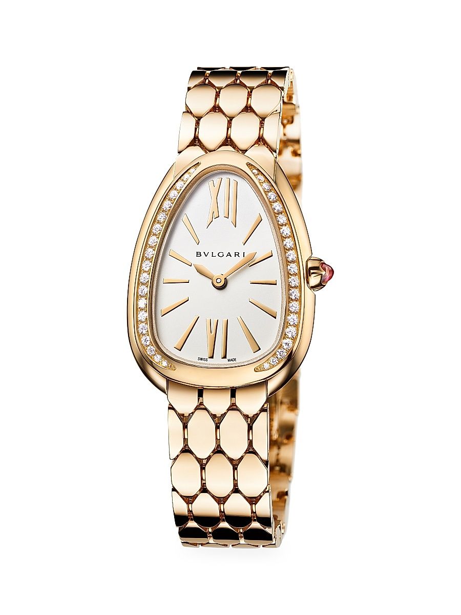 Women's Serpenti Seduttori 18K Yellow Gold & Diamond Bracelet Watch