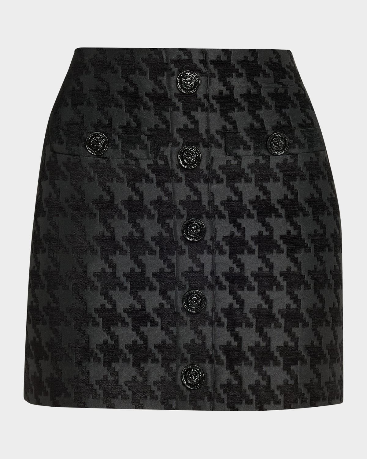 Mireya Houndstooth Jacquard Mini Skirt