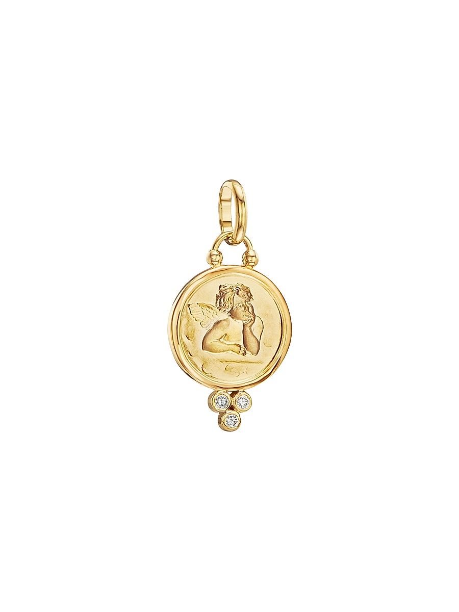 Women's Florence86 Angels Diamond & 18K Yellow Gold Medium Pendant - Yellow Gold