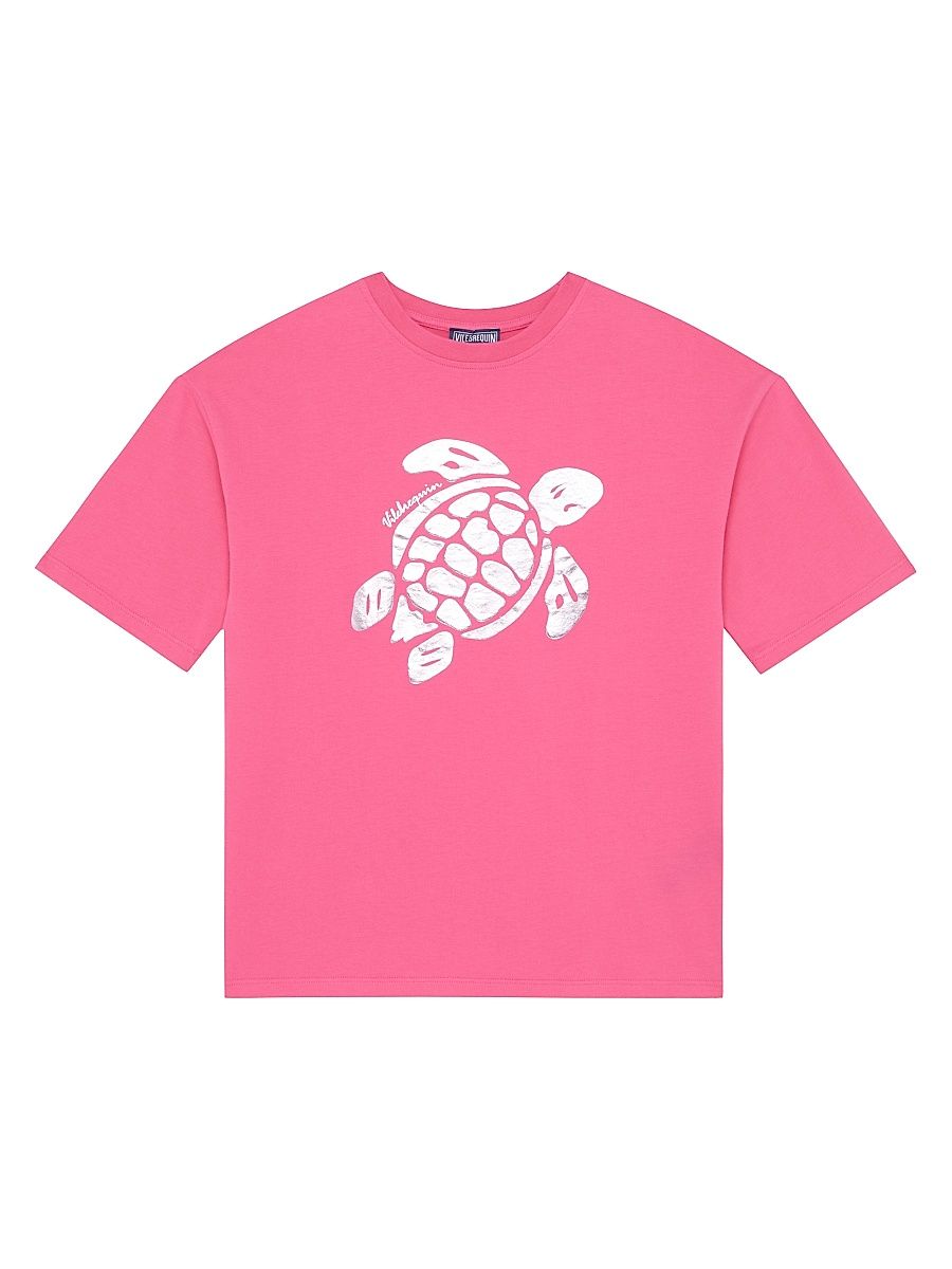 Little Boy's & Boy's Turtle-Print Oversized T-Shirt - Bougainvillea - Size 14