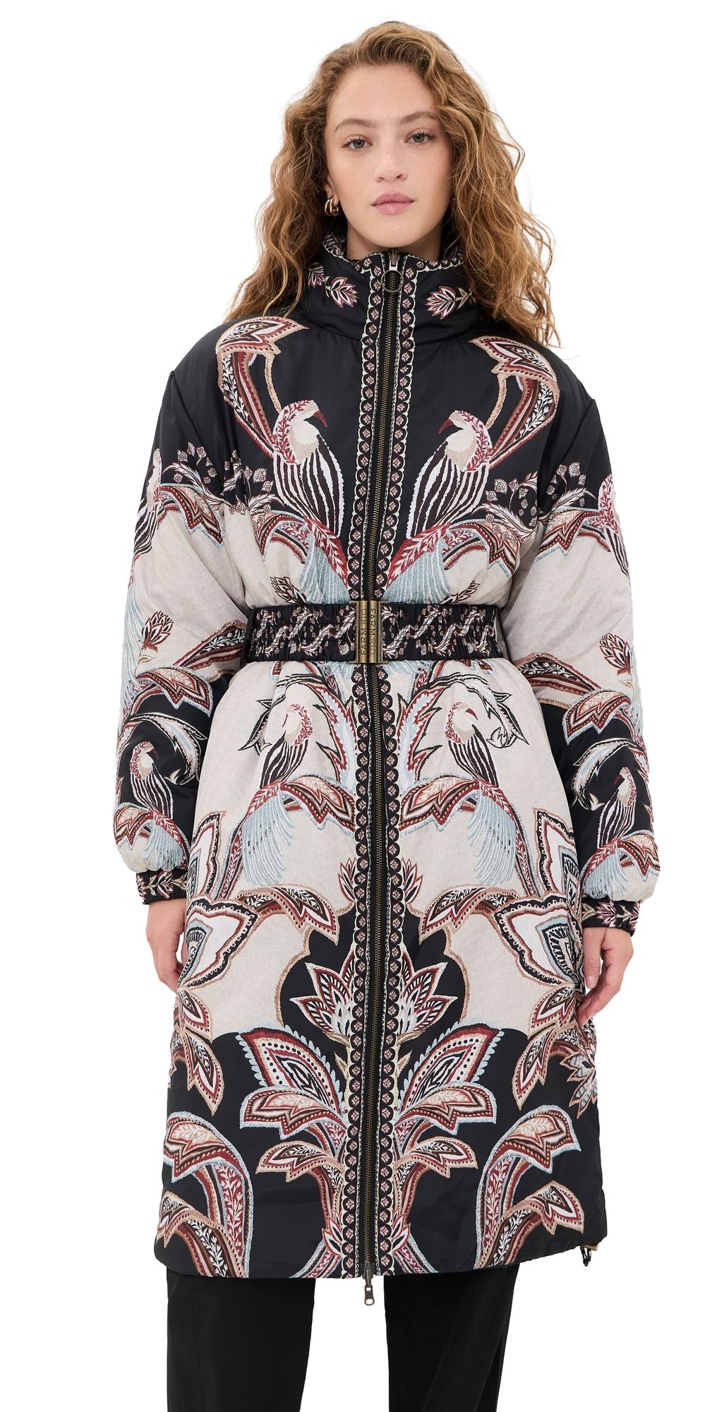 FARM Rio Reversible Tapestry Dream Puffer Coat Tapestry Dream Cream XXS