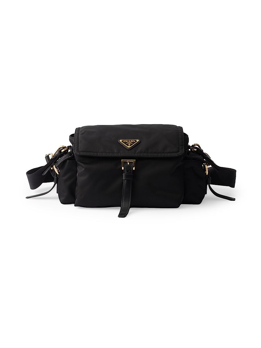 Women's Medium Explore Re-Nylon Shoulder Bag - Black