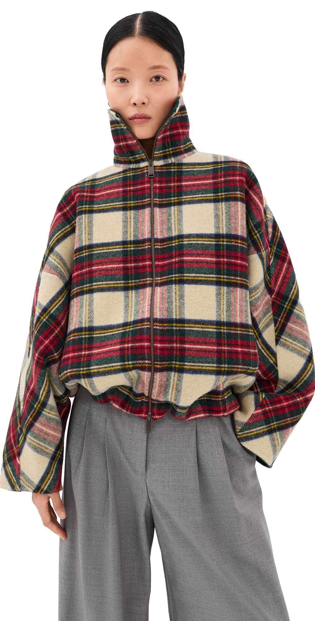 DARKPARK AJ Wool Tartan Check Jacket Green/Red/White L