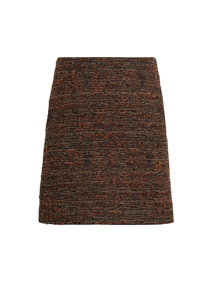 Women's Bouclé Slim Miniskirt - Brown Multi - Size 6