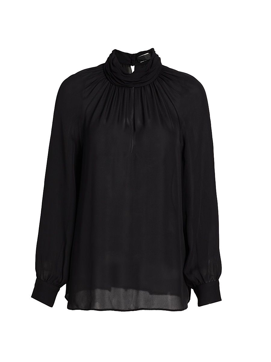 Women's Axelle Silk Georgette Blouse - Black - Size Large