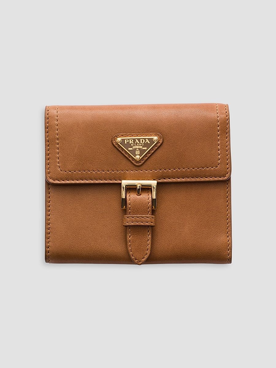 Women's Small Nappa Leather Wallet - Brown