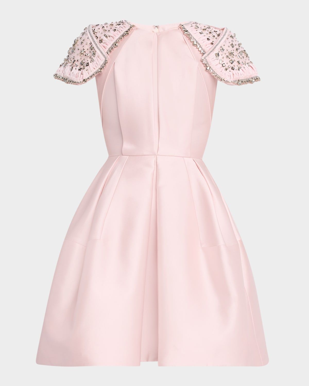 Embroidered-Shoulder Fit-&-Flare Dress