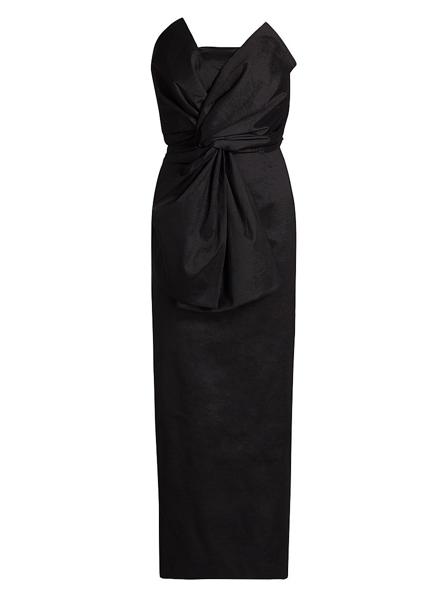 Women's Harlow Bow Taffeta Dress - Black - Size 10
