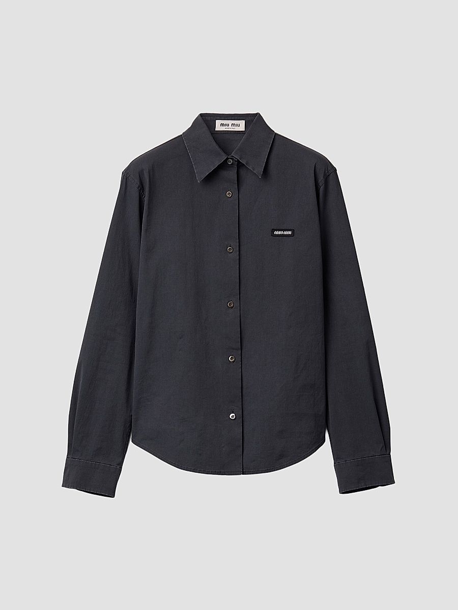Women's Stretch Poplin Shirt - Black - Size 0