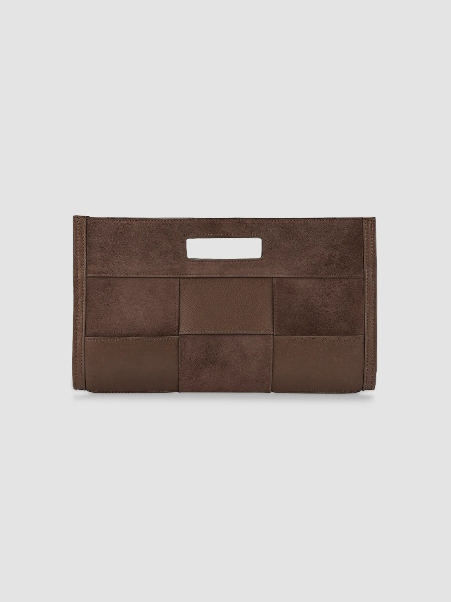 GiGi New York Women's Remy Suede Clutch - Brown