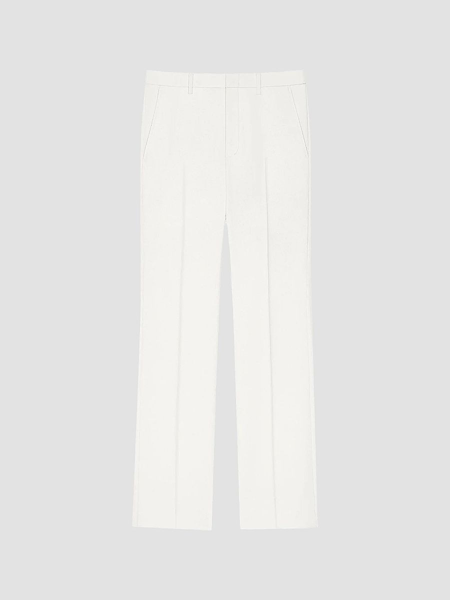 Givenchy Men's Straight Leg Tailored Trousers in Wool and Mohair - Ivory - Size 36