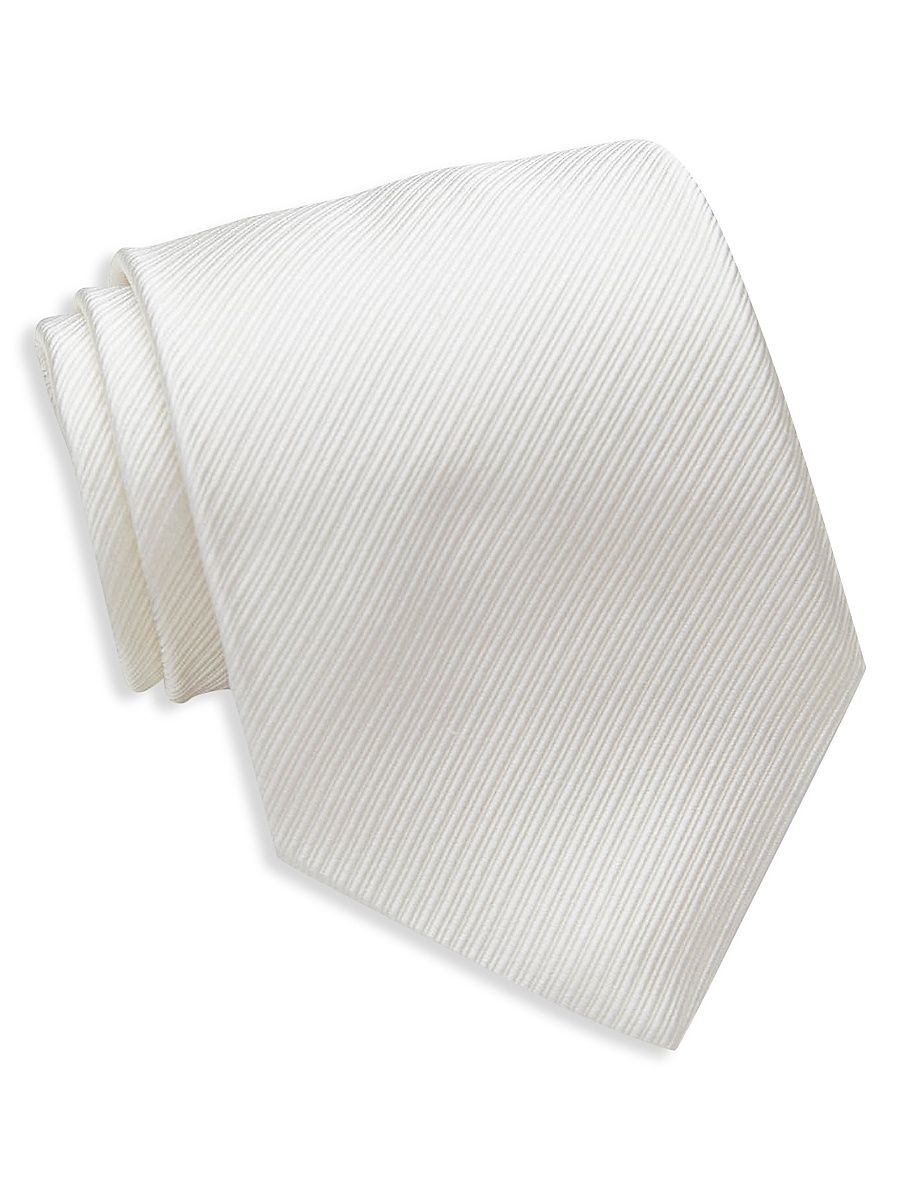 Men's Classic Silk Tie - White
