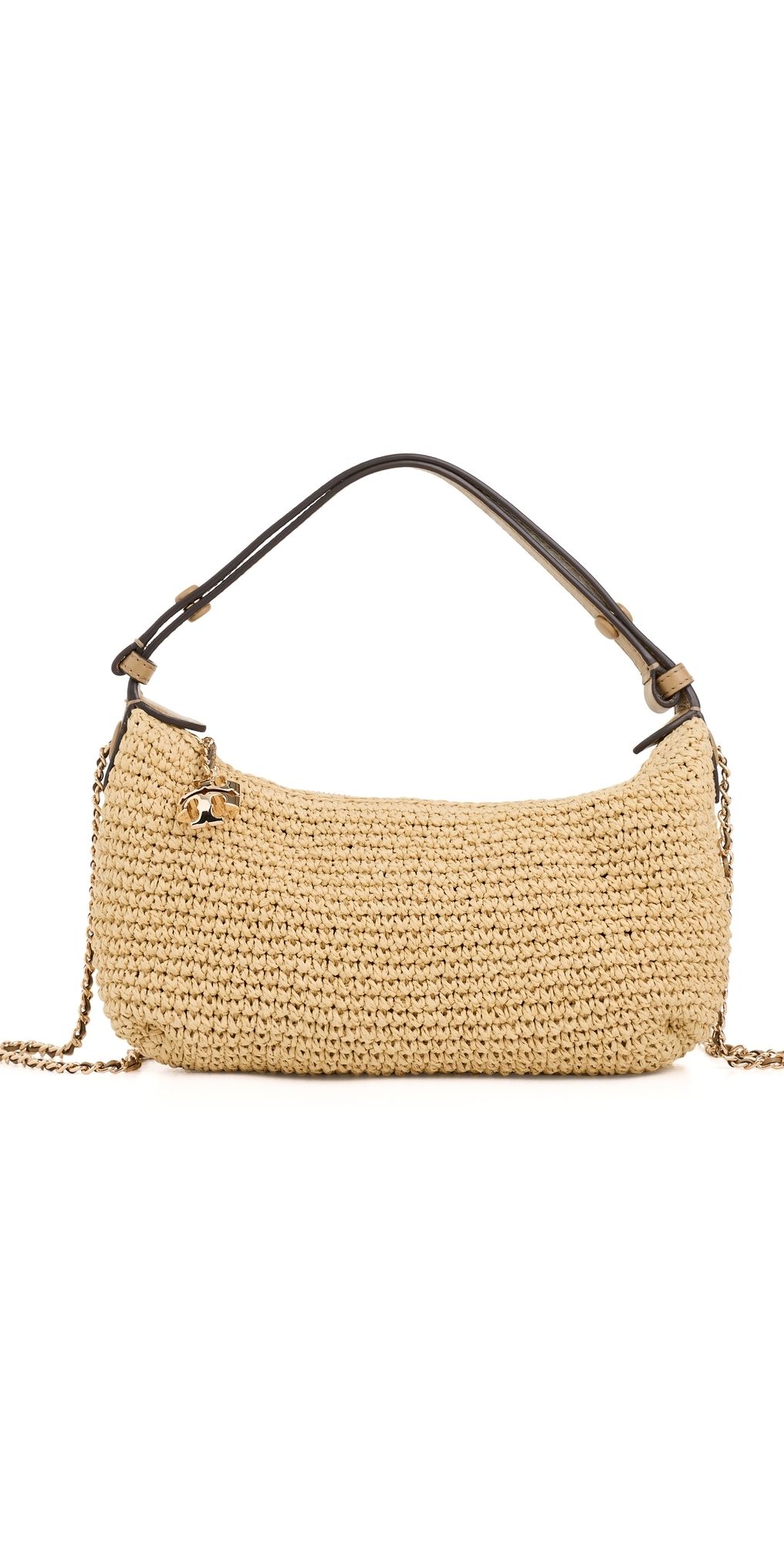 Tory Burch Fleming Crochet Pochette Natural One Size