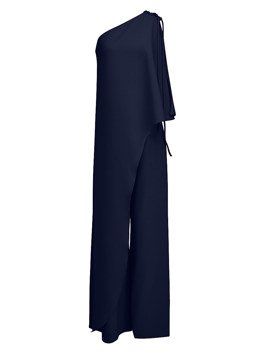 Women's Ignacia Crepe Cape Jumpsuit - Navy - Size 10